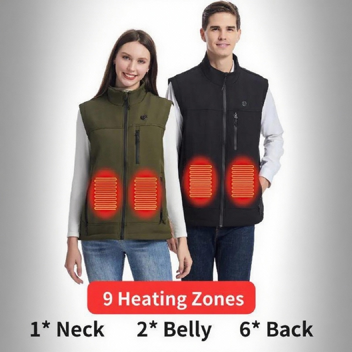 Heated Vest - 9-Zone USB Charging Winter Thermal Jacket for Men and Women