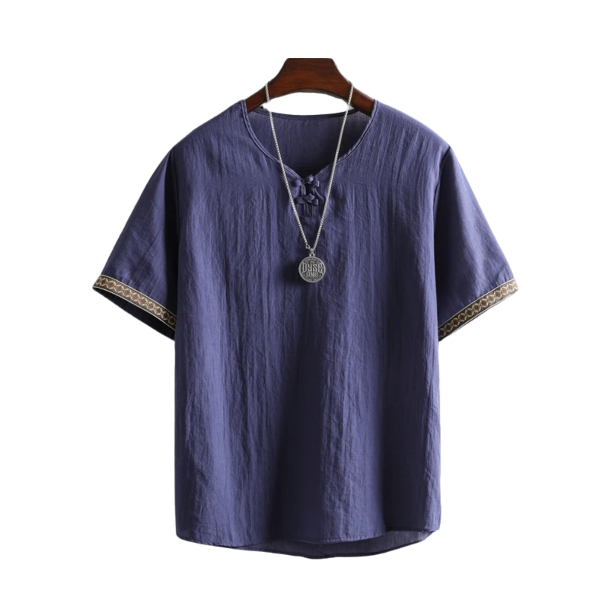 Men's Summer Short Sleeve Shirt - Lightweight Korean Style Plain Blouse Tee