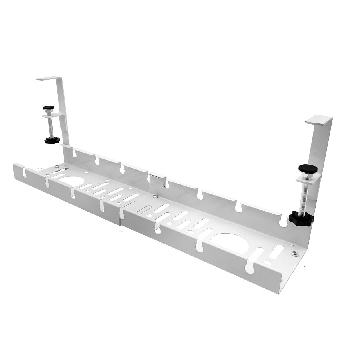 Metal Cable Management Tray Under Desk with Clamp