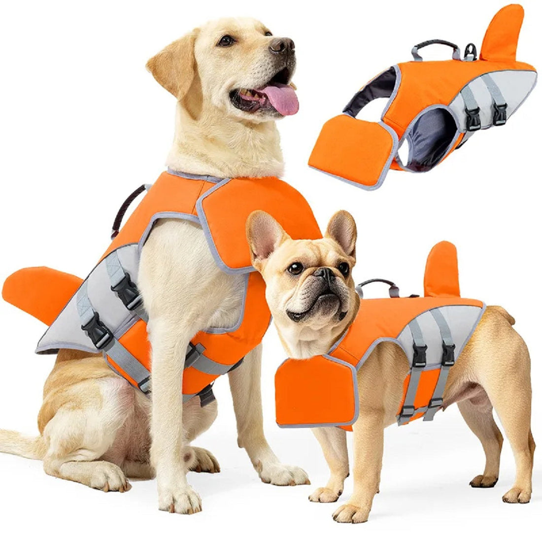 Shark Fin Dog Life Jacket -Adjustable Pet Swimming Safety Vest