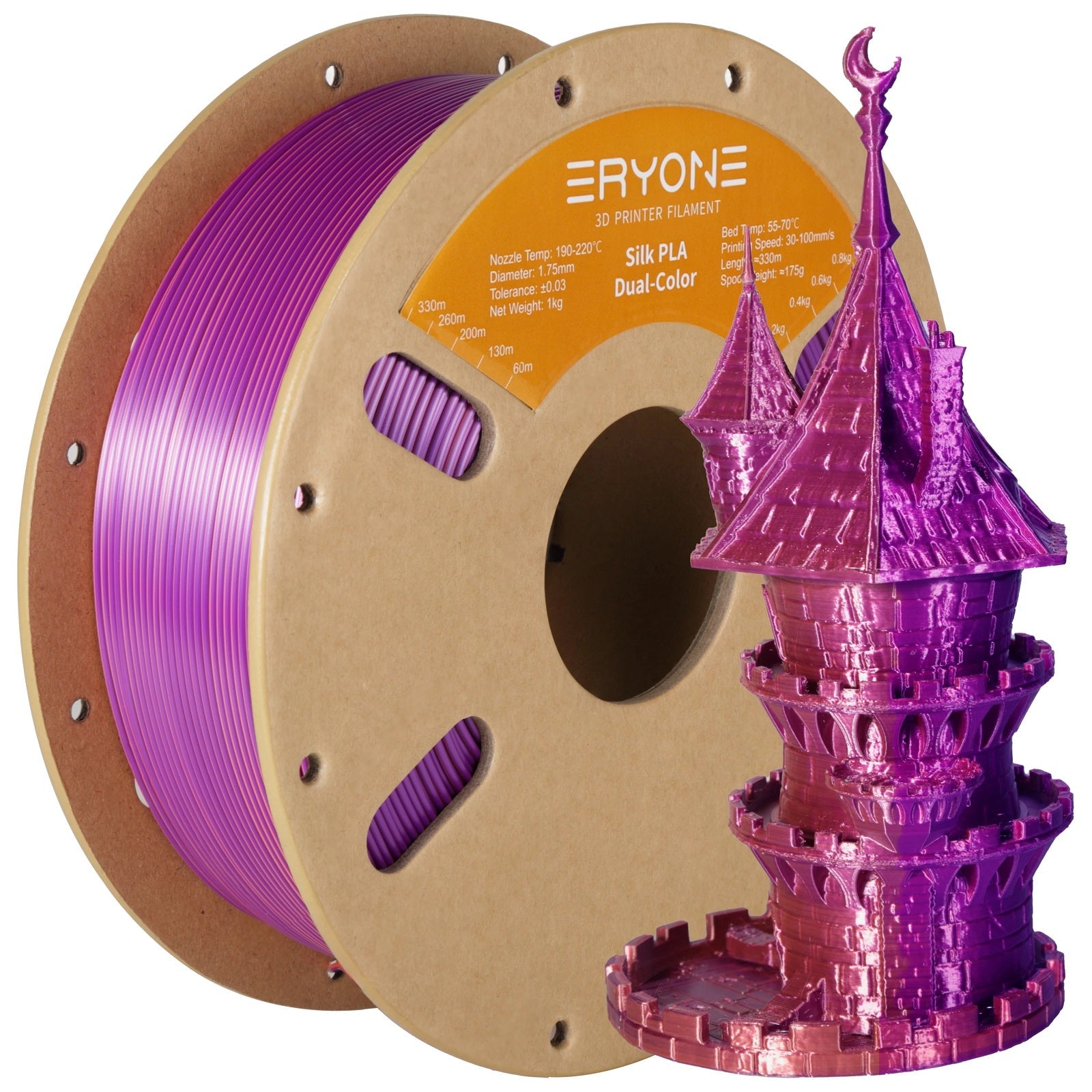 Pla Silk Dual-Colour Filament for 3D Printing
