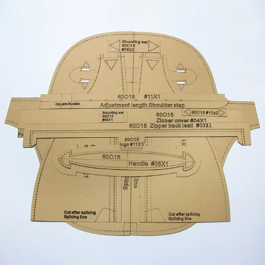 Handcraft Chest Bag Leather Template Paper Stencils DIY Shoulder Sewing Tool