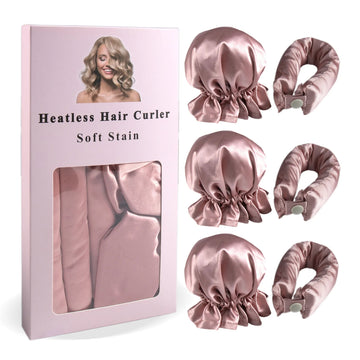 Satin No-Heat Curling Rod Kit - 3-Pc Overnight Headband and Caps