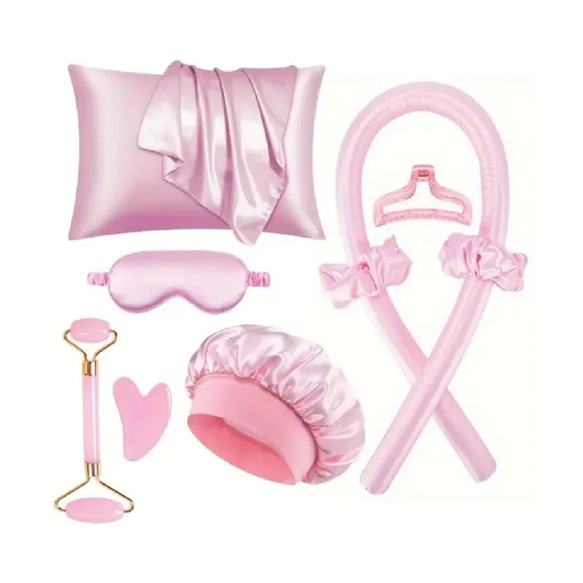 Mulberry Silk Sleep Set - Pillowcase Eye Mask Gua Sha and Face Roller