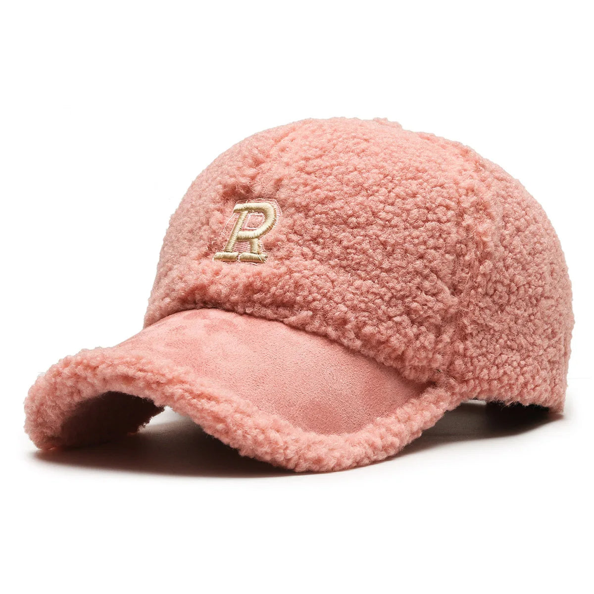 Faux Fur Baseball Cap - Fuzzy Warm Adjustable Shearling Fleece Hat