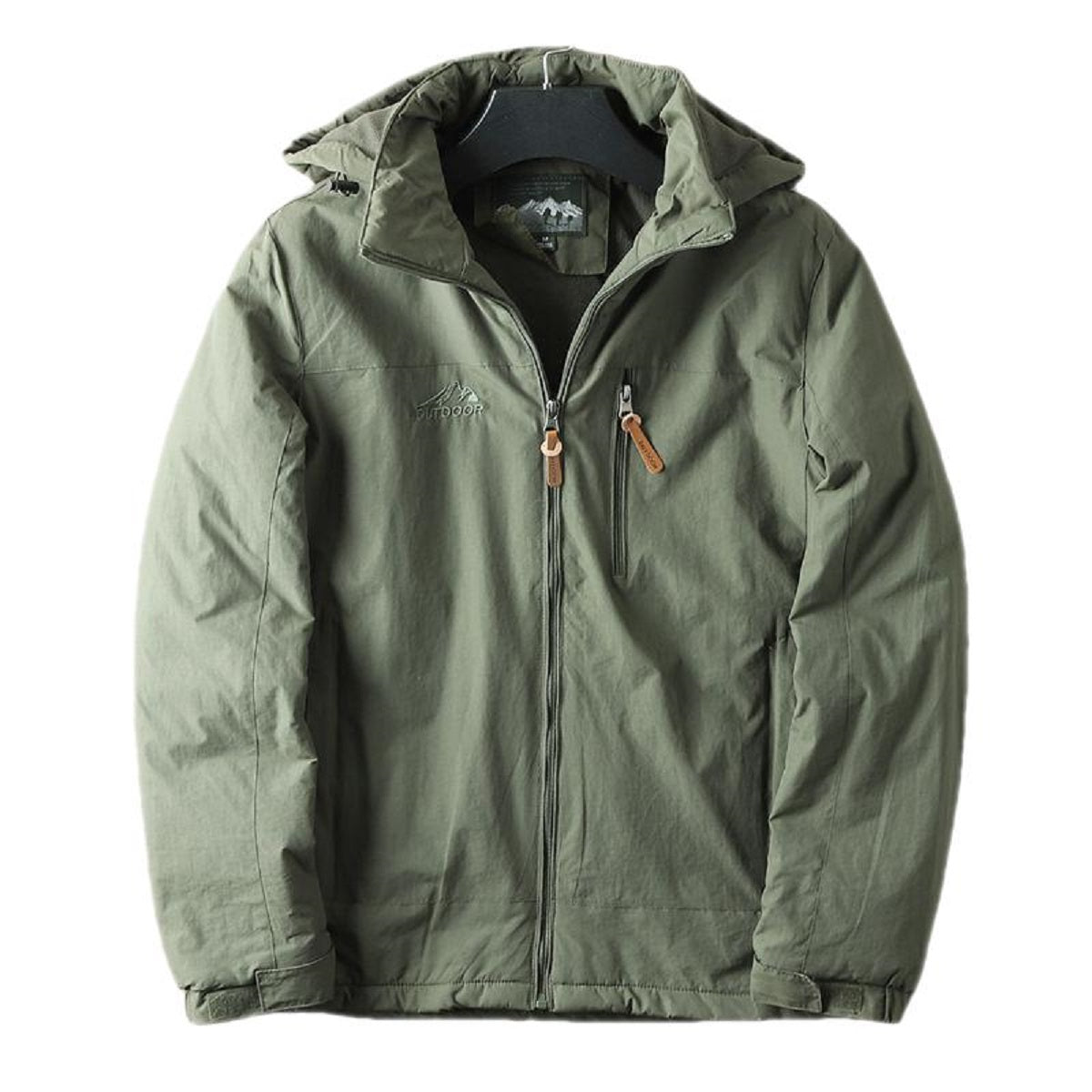 Men's Polar Spring and Autumn Coat Waterproof Warm Hooded Jacket
