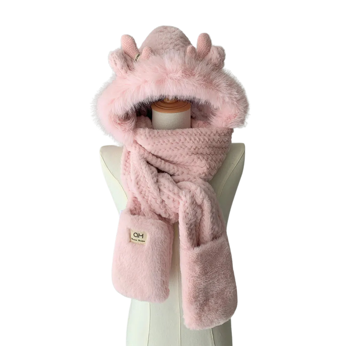Hoodie Scarf Gloves Thick Slouchy Soft Snow Hat