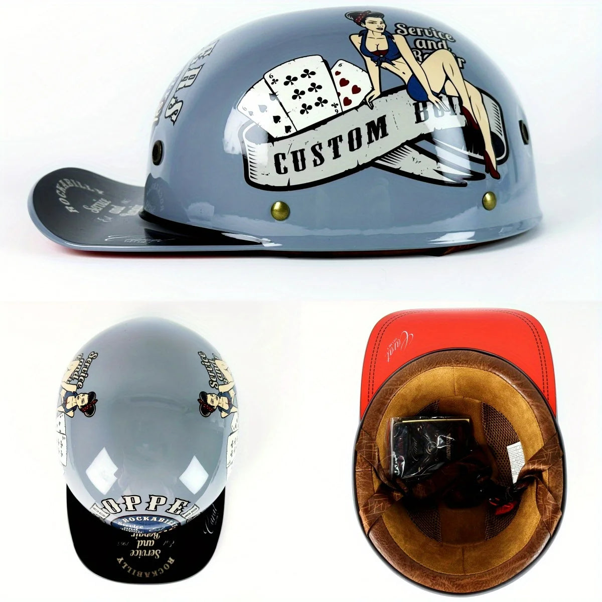 Vintage Retro Half Helmet - Universal Motorcycle and E-Bike Riding Gear
