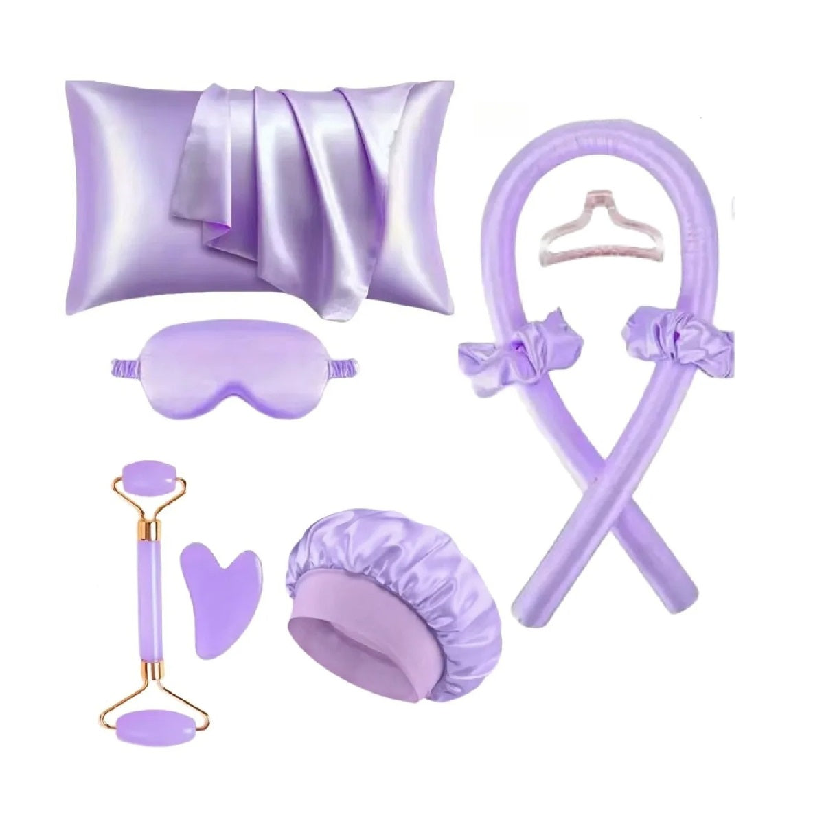 Mulberry Silk Sleep Set - Pillowcase Eye Mask Gua Sha and Face Roller