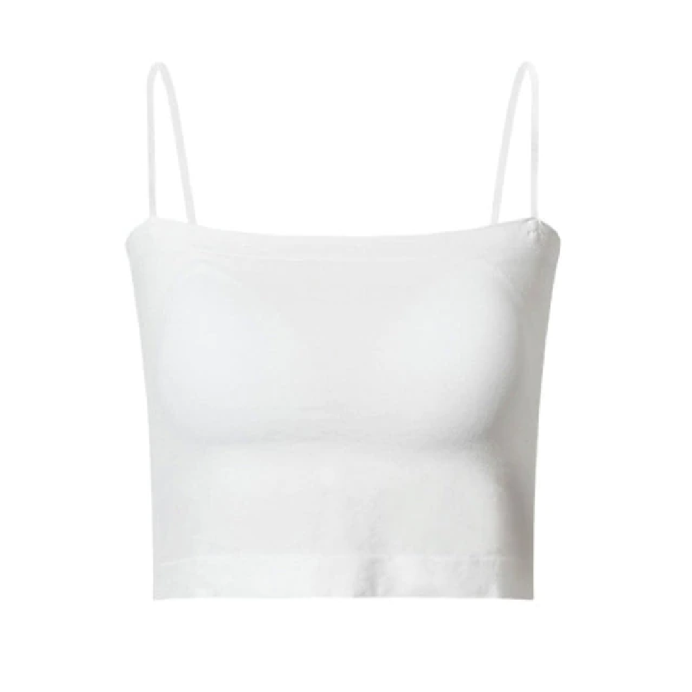 Spaghetti Strap Crop Tops Wirefree Brassiere