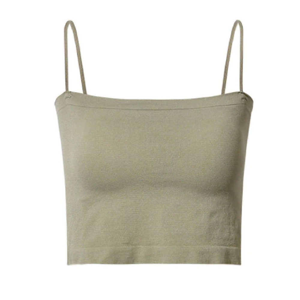 Spaghetti Strap Crop Tops Wirefree Brassiere