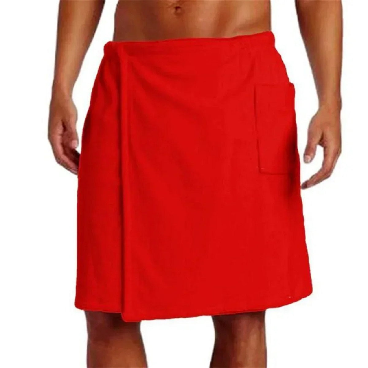 Men's Wearable Bath Towel - Soft Shower Wrap with Pocket for Spa Gym and Beach