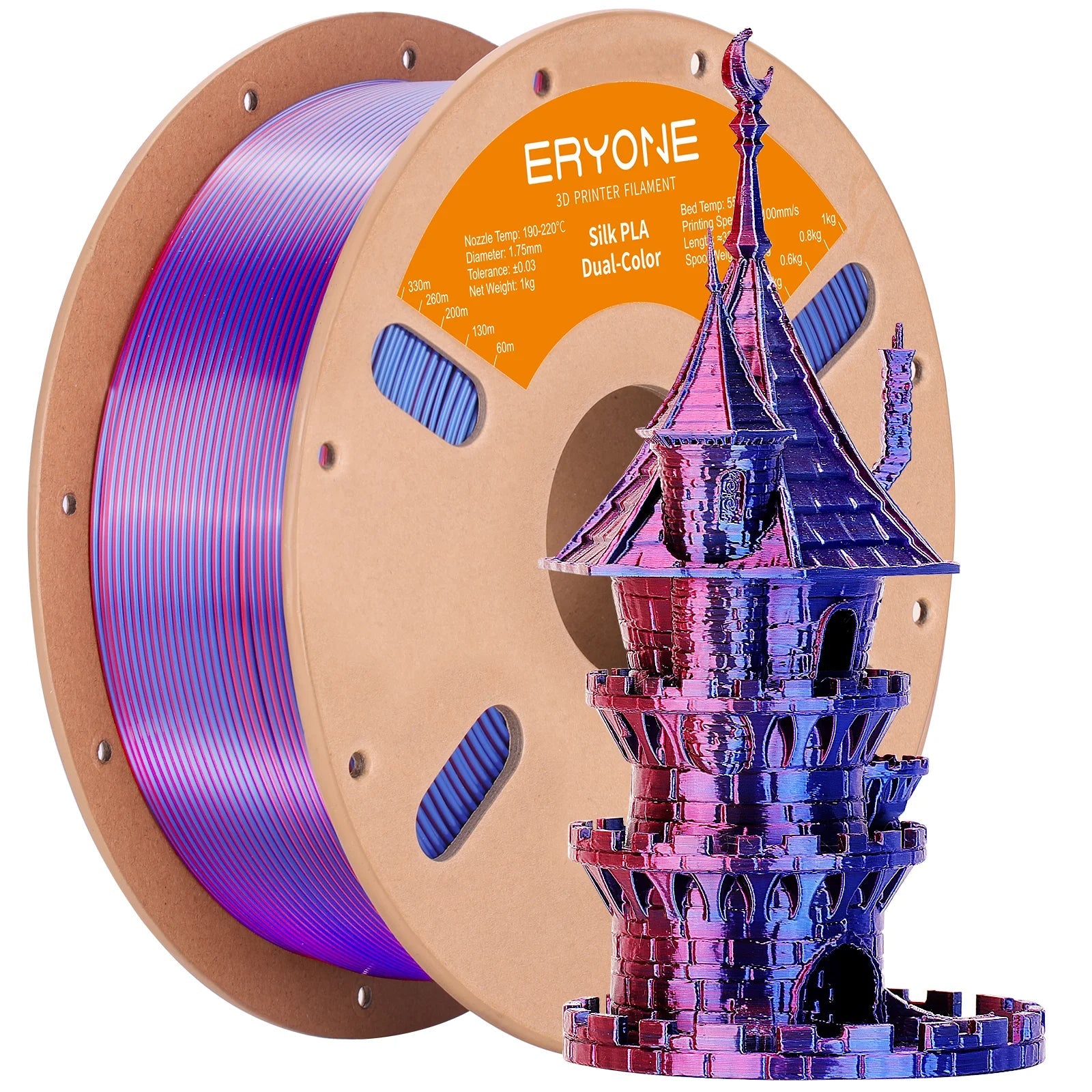 Pla Silk Dual-Colour Filament for 3D Printing