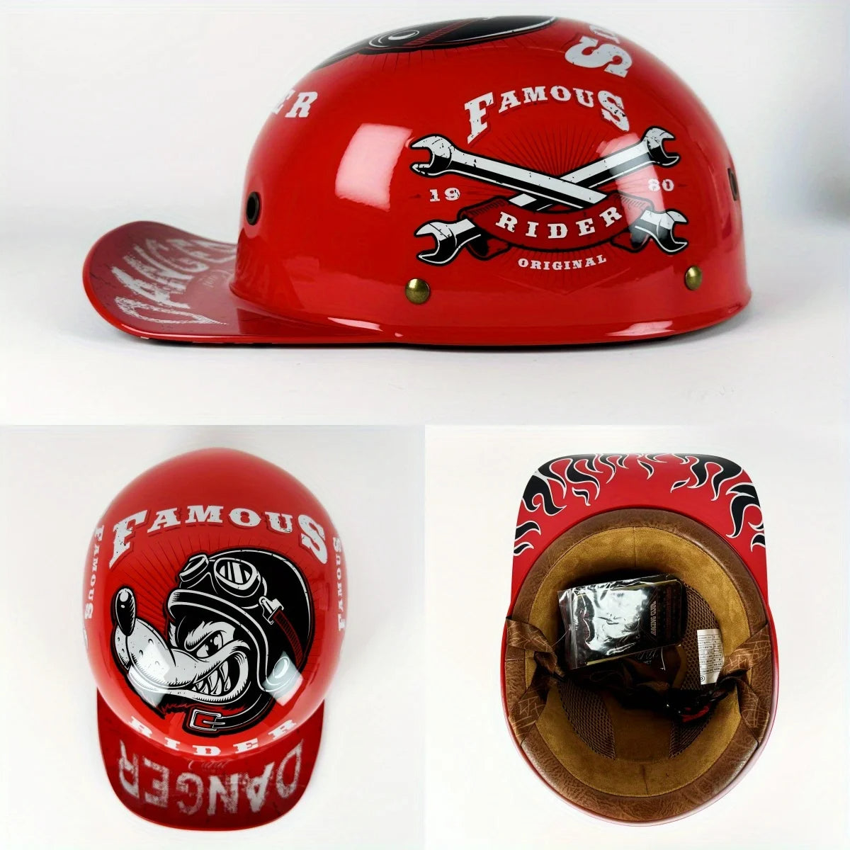 Vintage Retro Half Helmet - Universal Motorcycle and E-Bike Riding Gear
