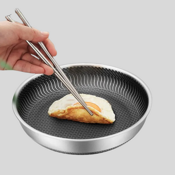 Stainless Steel Honeycomb Non Stick Wok Pan Stir-Fry