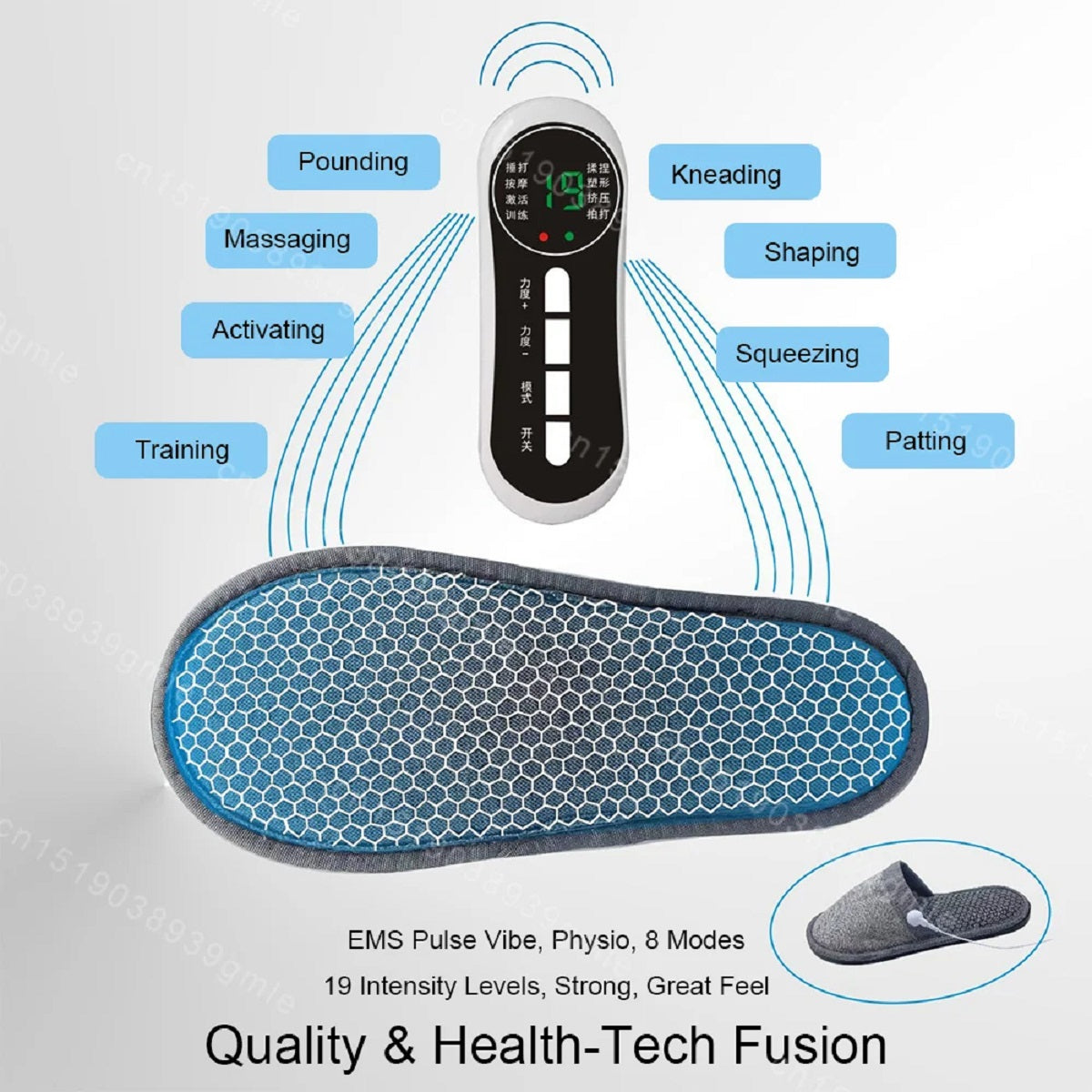 EMS Electrode Foot Massage Slippers - Microcurrent Shoes