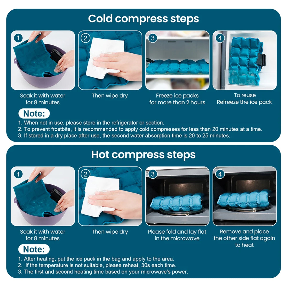 Large Reusable Hot Cold Gel Ice Pack