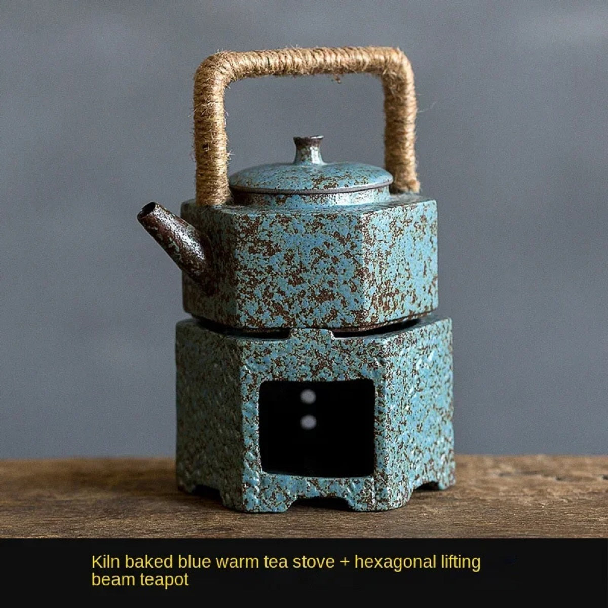 Japanese Stoneware Teapot Warmer - Candle-Heated Retro Ceramic Base