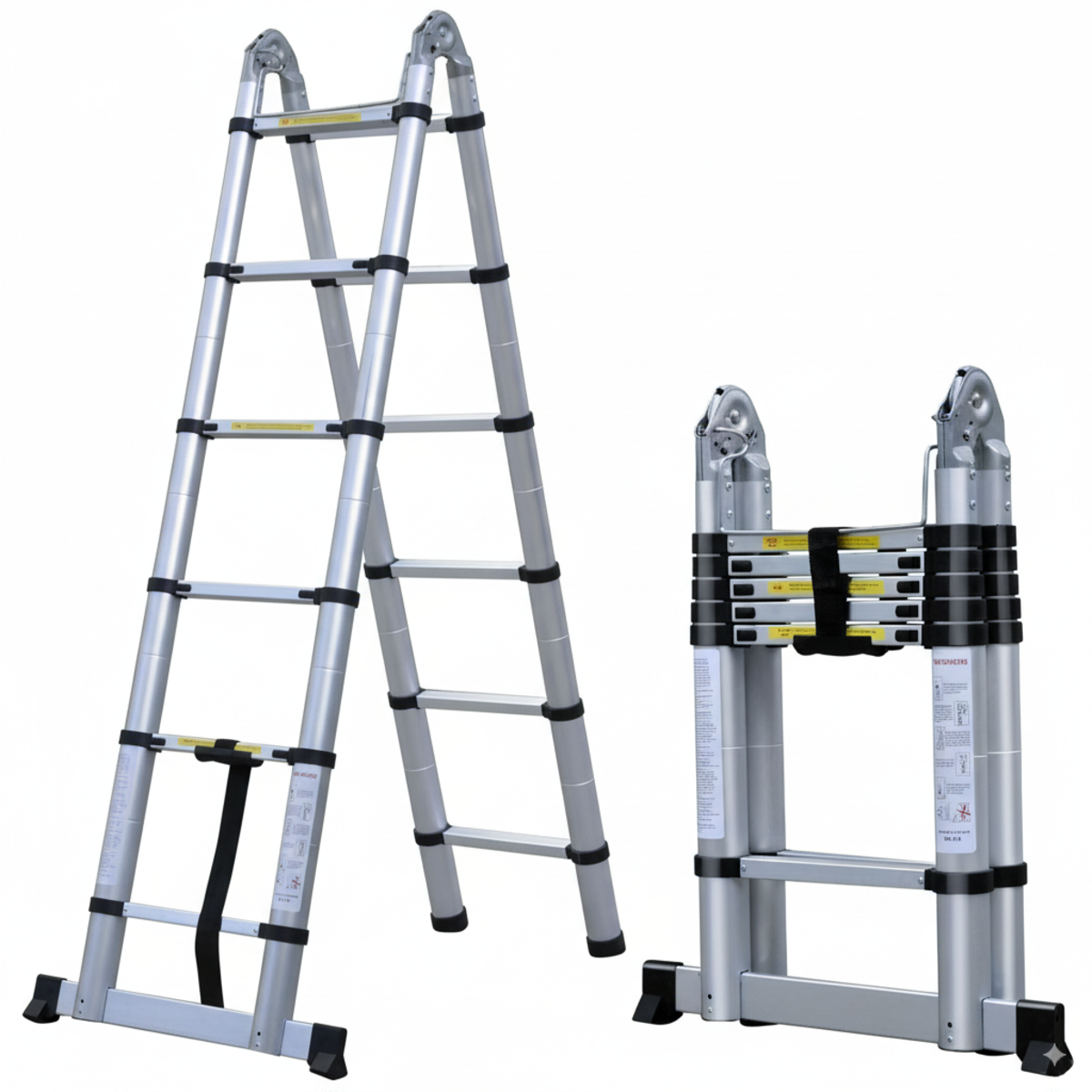 Telescopic Ladder - 3.8 M/5 M A-Frame Aluminium Non-Slip 330.8 Lbs