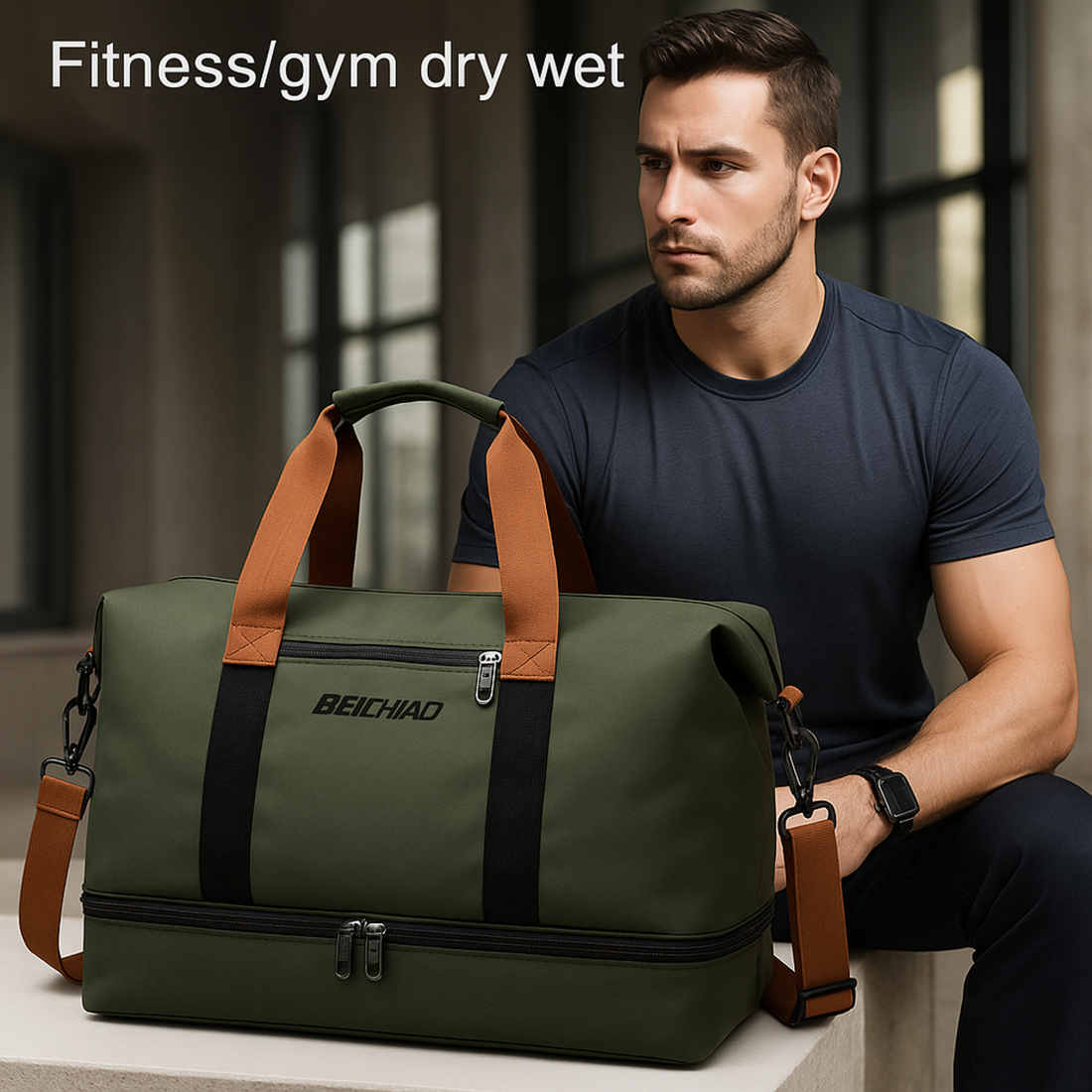 Travel Gym Bag - Portable Duffle for Fitness Short Trips and Carry-On Use