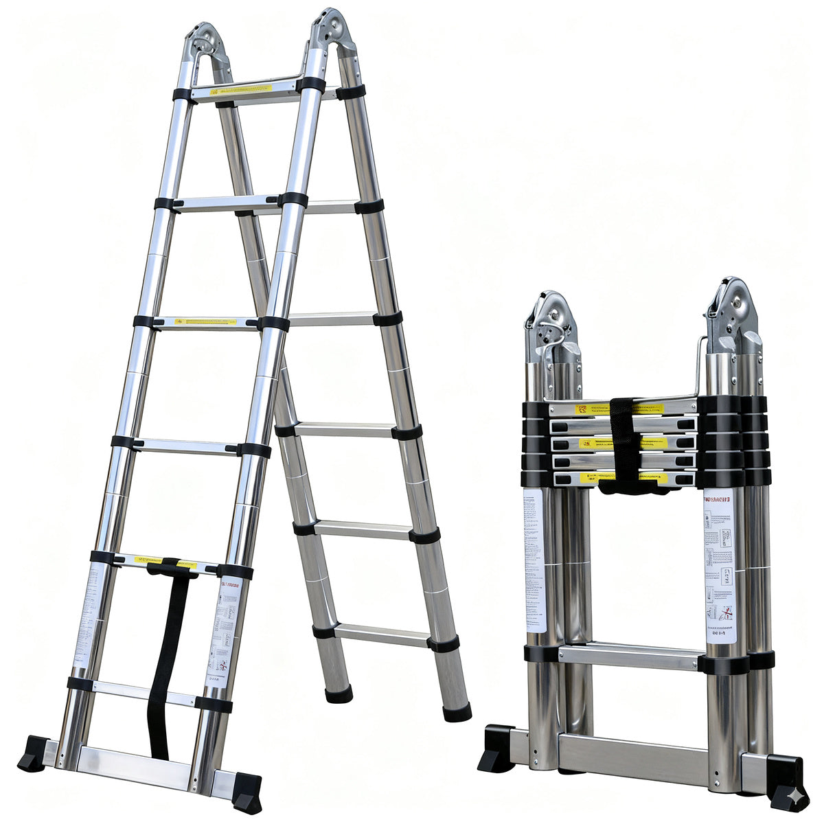 Telescopic Ladder - 3.8 M/5 M A-Frame Aluminium Non-Slip 330.8 Lbs