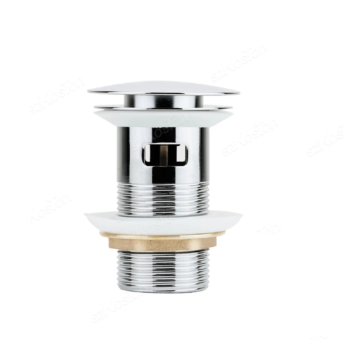 Premium Brass Pop-Up Drain Stopper - Easy Install No Overflow Leak-Proof