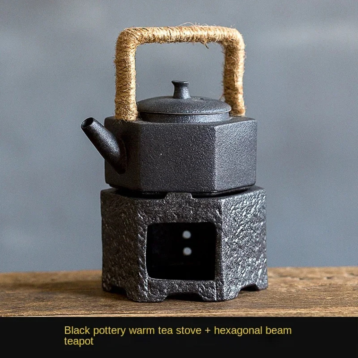 Japanese Stoneware Teapot Warmer - Candle-Heated Retro Ceramic Base