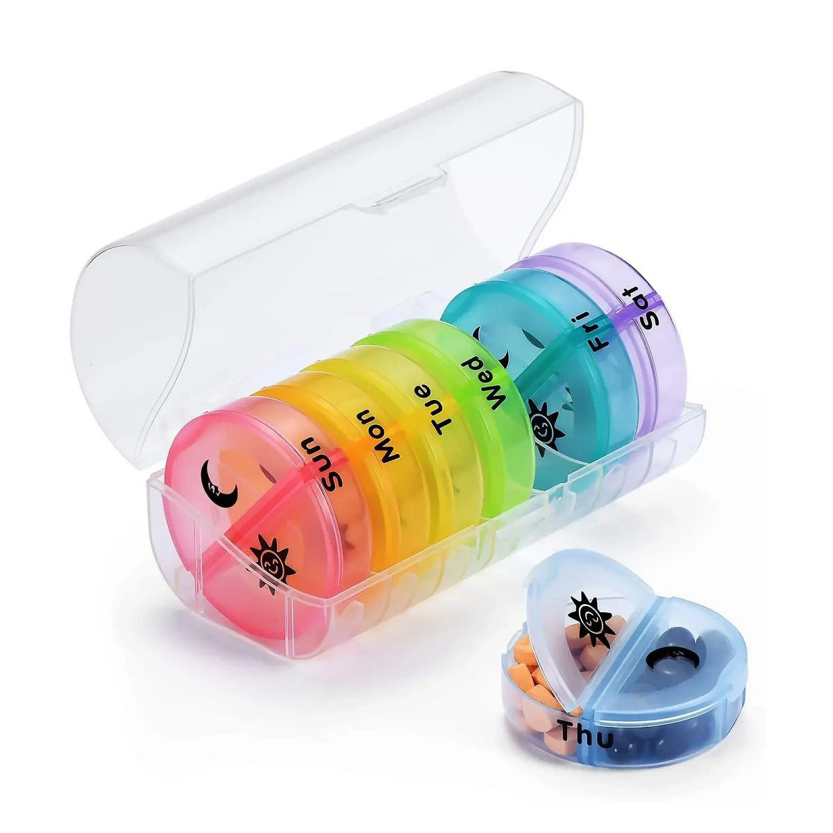 7-Day Pill Organizer - Weekly Portable Medicine Box