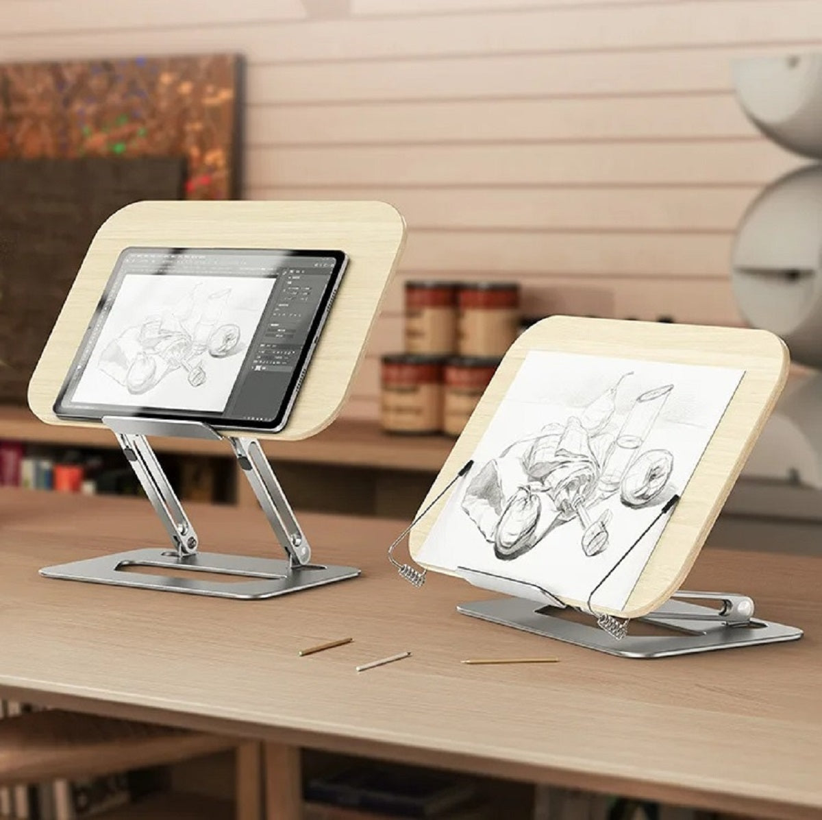 Adjustable Foldable Aluminum Stand - Laptop Tablet and Book Holder