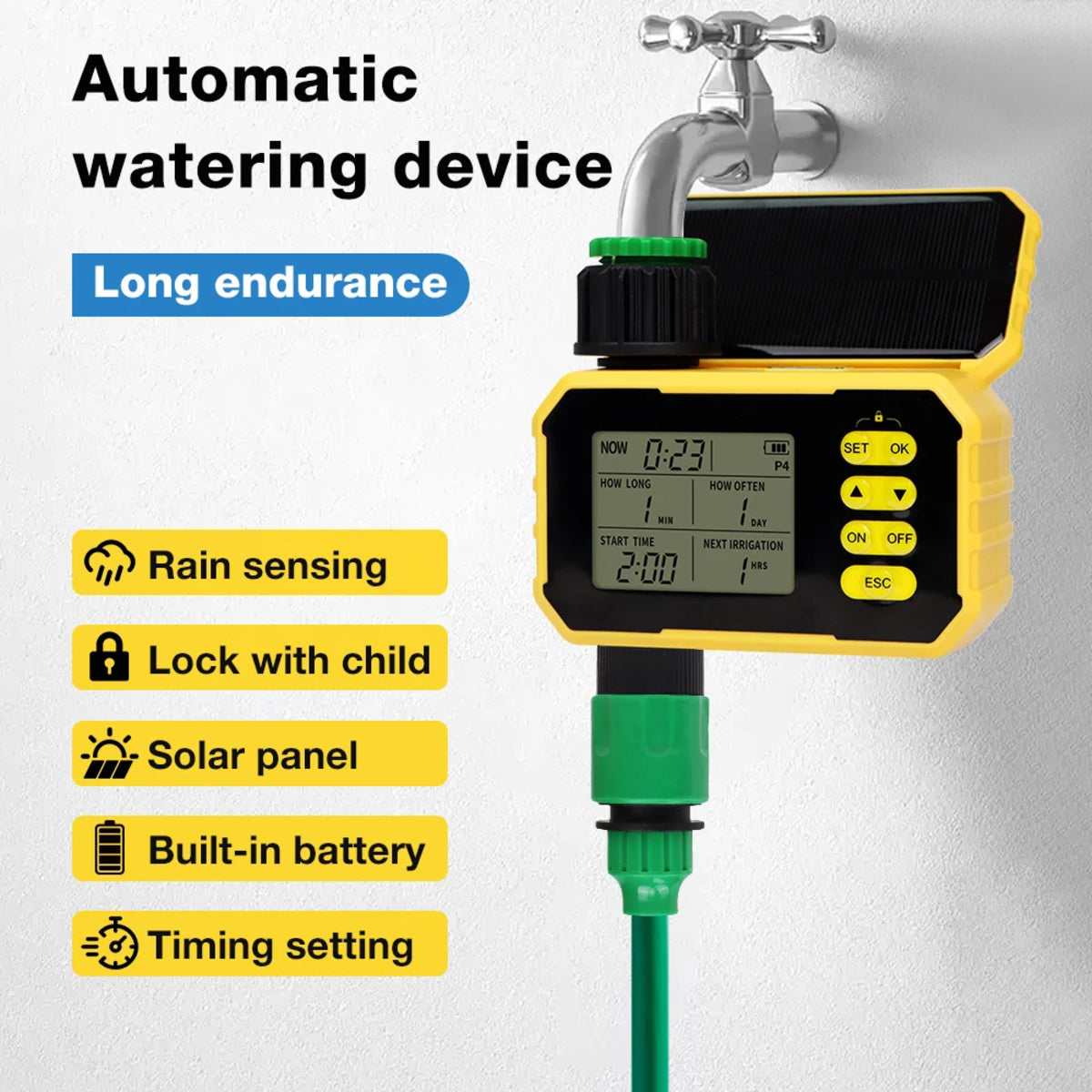Solar App-Control Irrigation Timer - Automatic 1/2-Outlet Watering