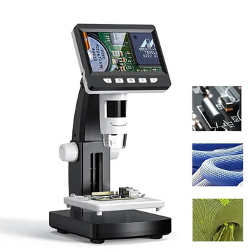 4.3 LCD Digital Microscope - 1080P USB Magnifier with 8 LED Lights for Coins and Repairs