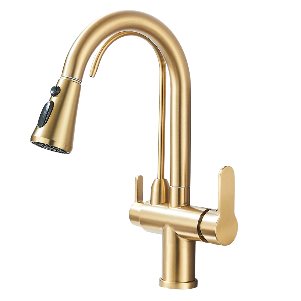 Matte Black 3-Way Kitchen Faucet - Pull-Out 360° Filtered Spray Mixer