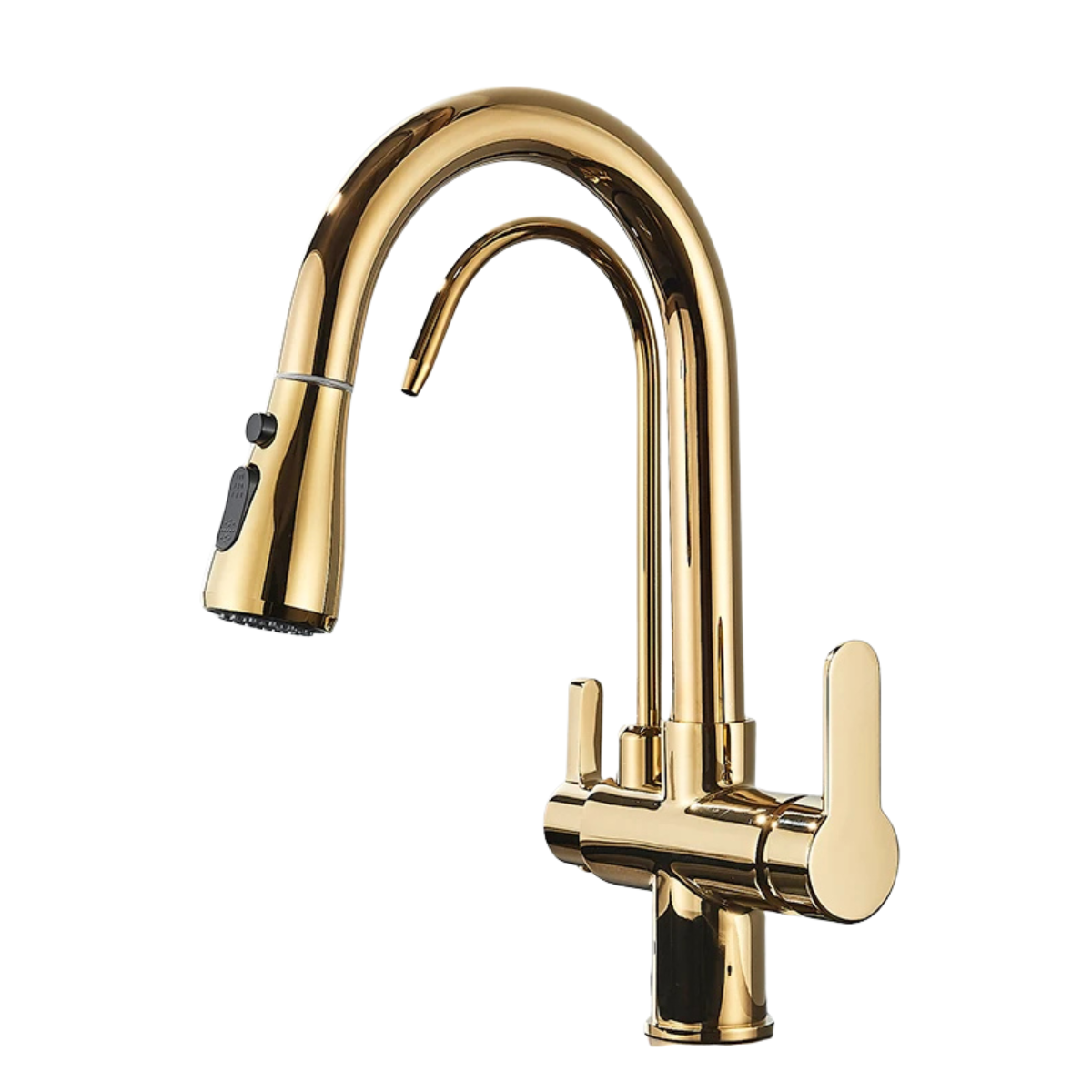 Matte Black 3-Way Kitchen Faucet - Pull-Out 360° Filtered Spray Mixer