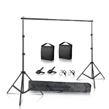 Photography Backdrop Stand Kit - Green Screen Support Frame with Carry Bag