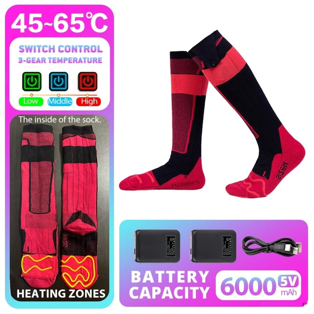 Heated Socks - Rechargeable Electric Thermal Winter