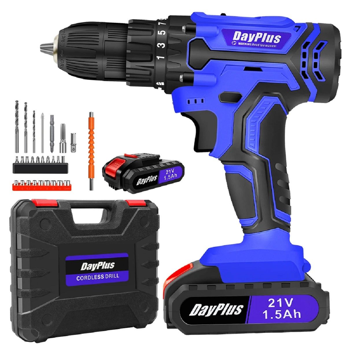 Cordless Drill and Screwdriver Kit - 45NM Electric with LED for Home DIY