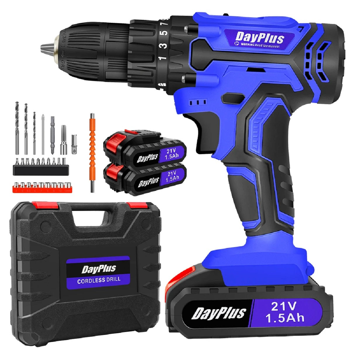 Cordless Drill and Screwdriver Kit - 45NM Electric with LED for Home DIY