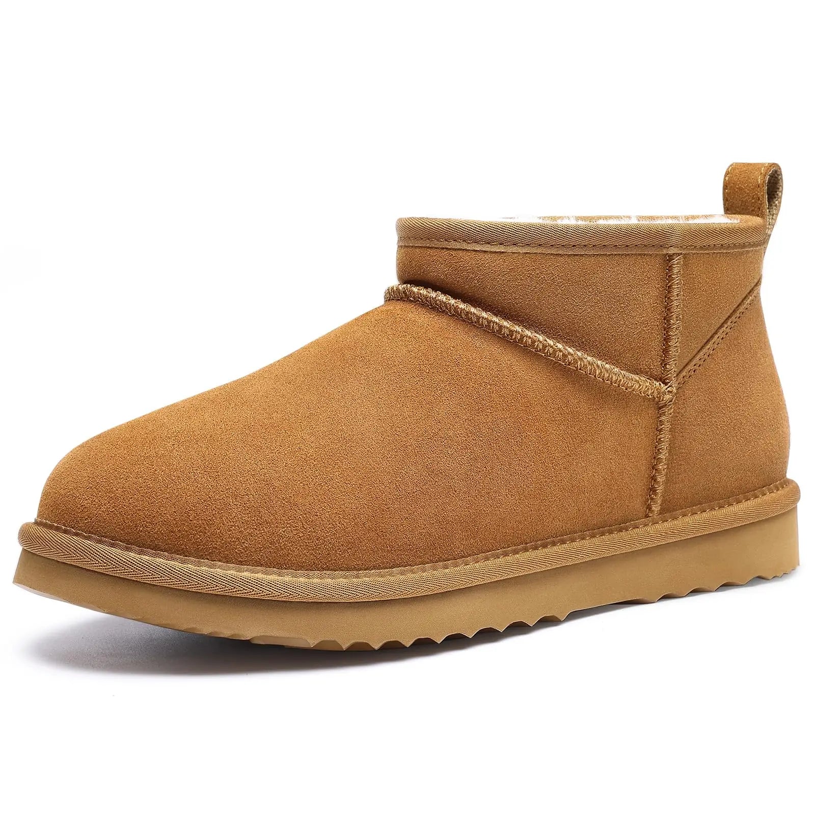 Women's Winter Mini Boots - Fur Lined Suede Non-Slip Ankle Snow