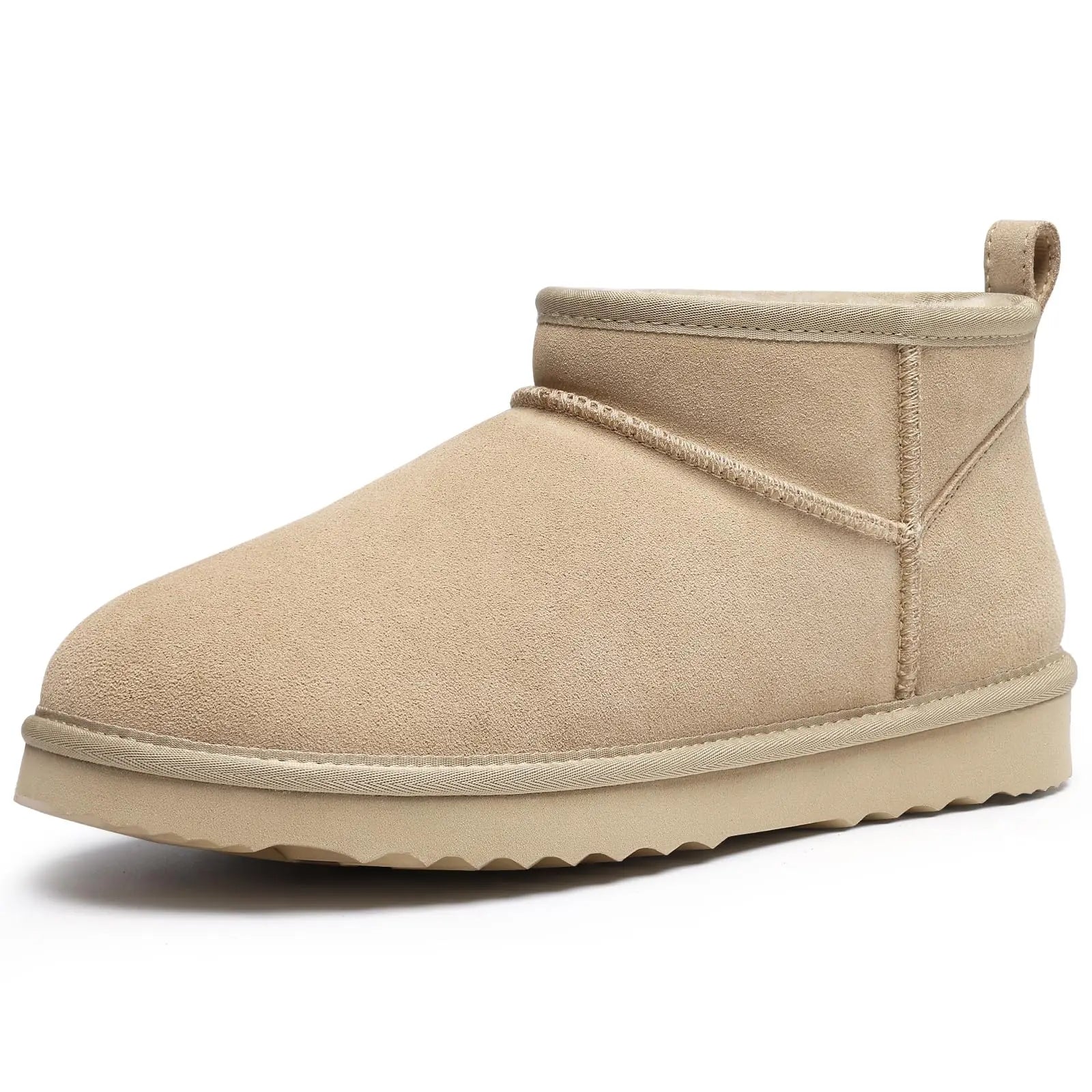 Women's Winter Mini Boots - Fur Lined Suede Non-Slip Ankle Snow