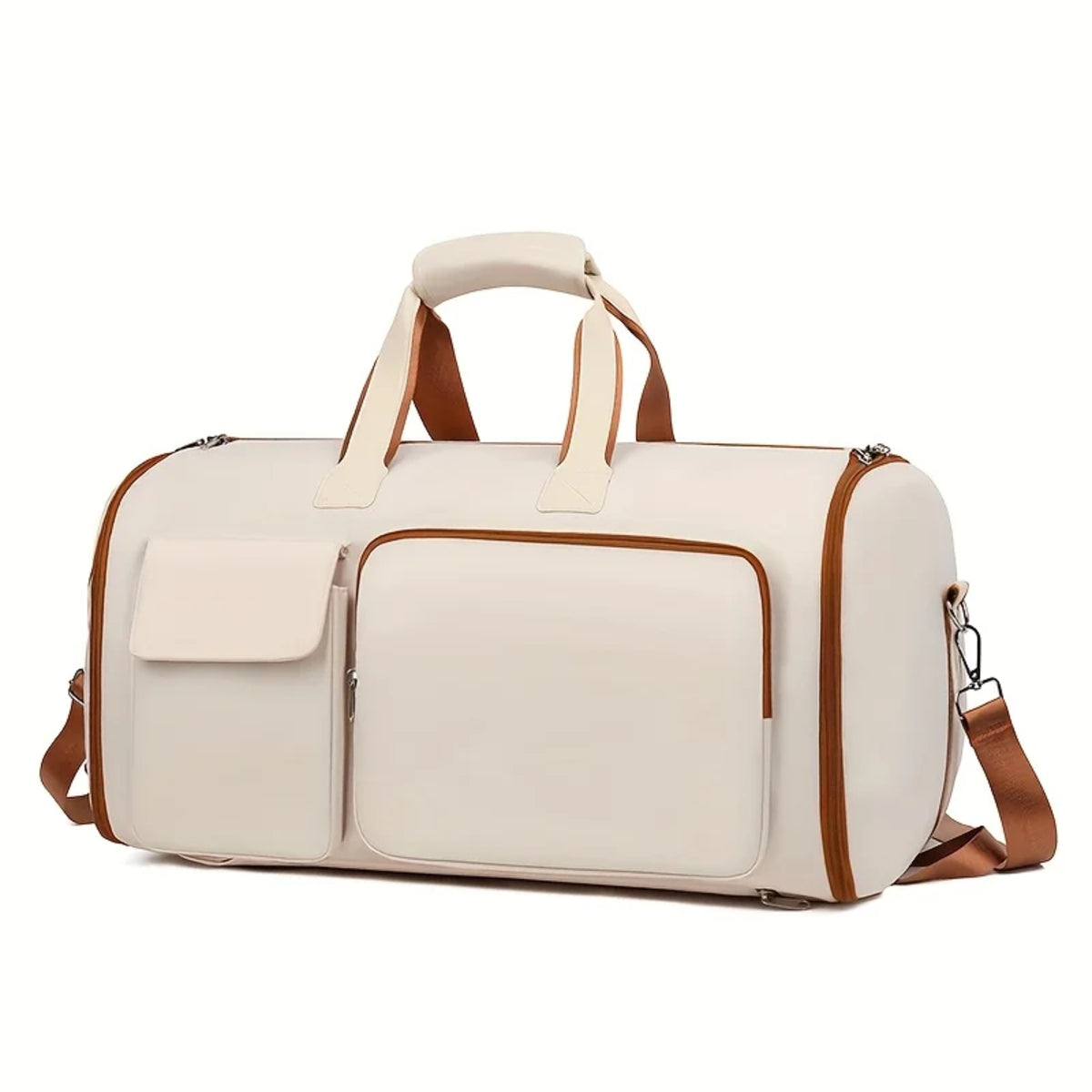 Beige Travel Suit Bag - 16-Inch Large Capacity Business Carry