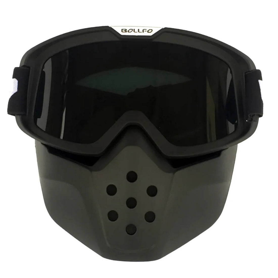 Motorcycle Riding Goggles with Removable Face Mask - Anti-Fog Adjustable Strap