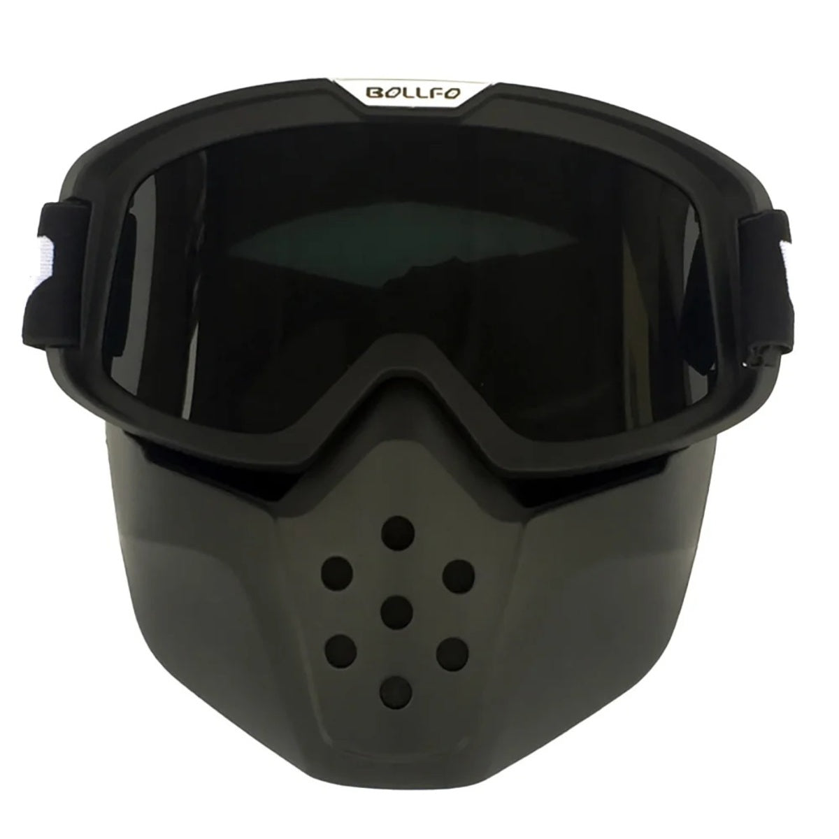 Motorcycle Riding Goggles with Removable Face Mask - Anti-Fog Adjustable Strap