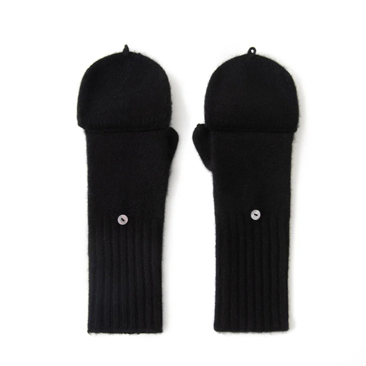 Knitted Flip Mittens - Warm Fingerless Gloves for Men & Women