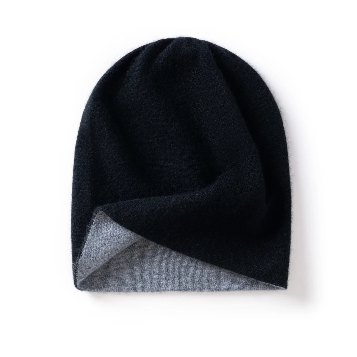 Pure Cashmere Winter Hat - Double-Layer Knit Beanie for Men & Women