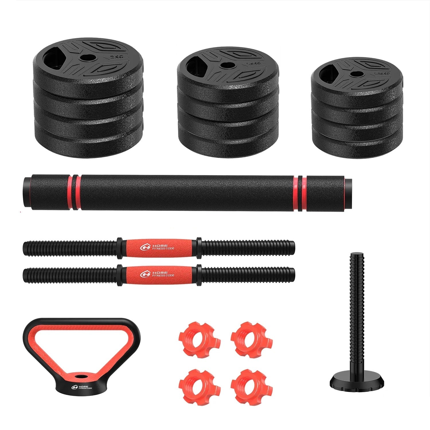 3-In-1 Adjustable Dumbbells Set - 44.1 Lbs Home Gym Weights with Barbell Bar