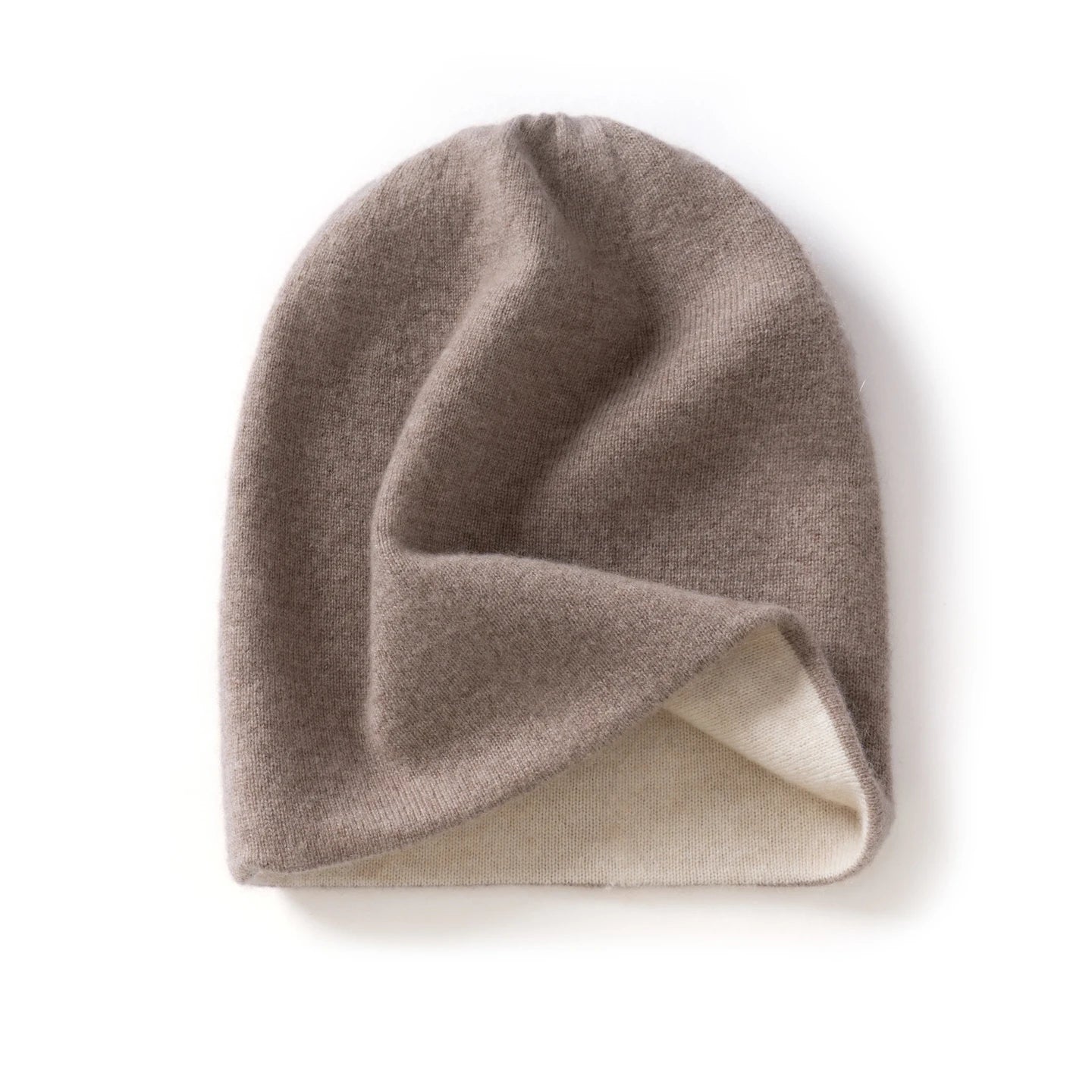 Pure Cashmere Winter Hat - Double-Layer Knit Beanie for Men & Women