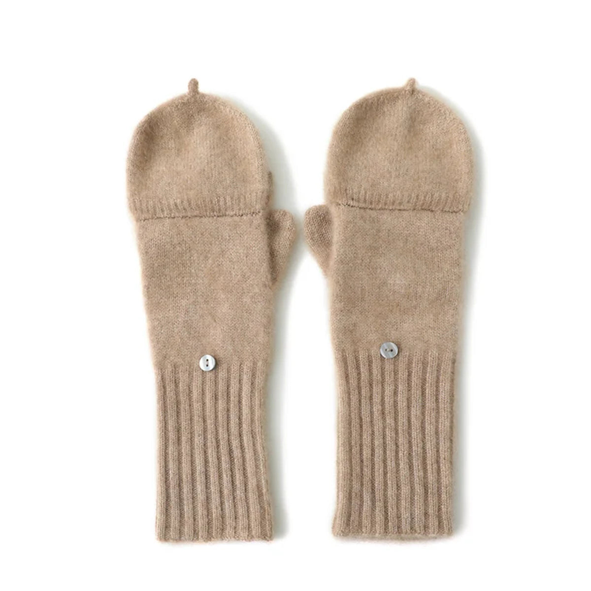 Knitted Flip Mittens - Warm Fingerless Gloves for Men & Women