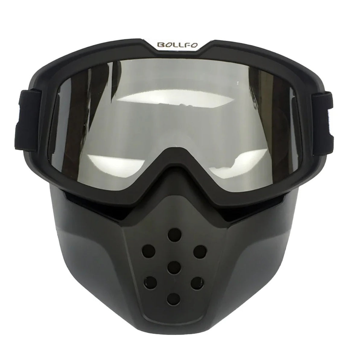 Motorcycle Riding Goggles with Removable Face Mask - Anti-Fog Adjustable Strap