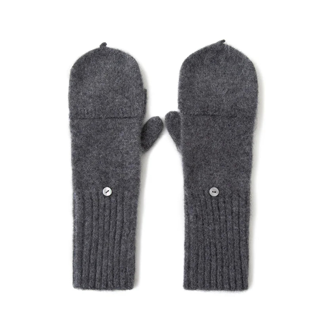 Knitted Flip Mittens - Warm Fingerless Gloves for Men & Women