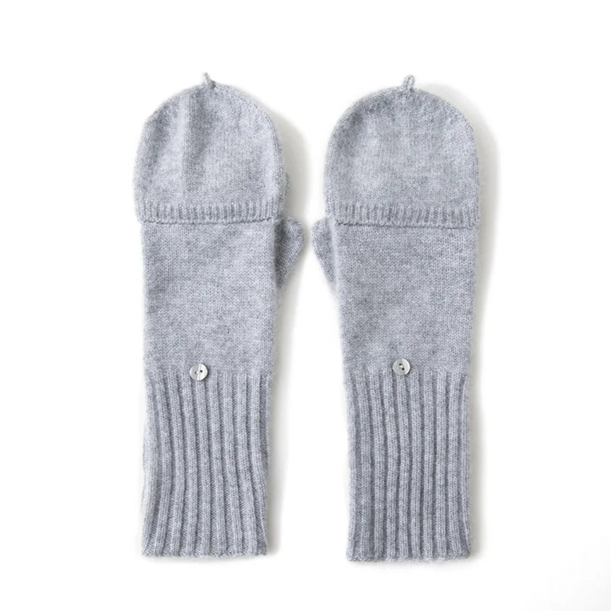 Knitted Flip Mittens - Warm Fingerless Gloves for Men & Women